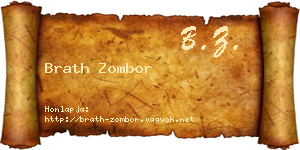 Brath Zombor névjegykártya